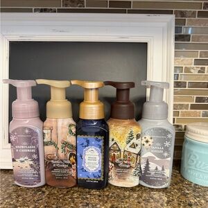 Wintery Christmas Variety of Foaming Hand Soap Bath & Body Works Set of 5